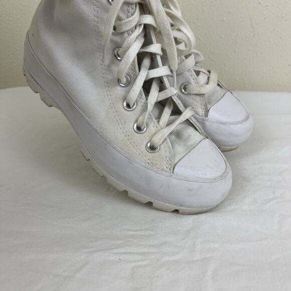 Chuck Taylor All Star Lugged High Top Sneaker Womens 5.5 White - Picture 5 of 10